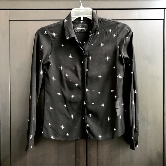 Reformation Star Button Down Semi Sheer Top Size XS - Picture 4 of 11